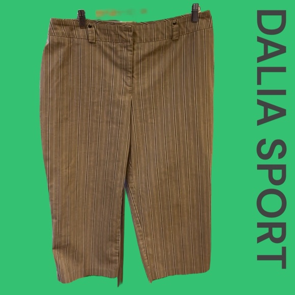 Dalia Sport beige, and grey striped capris - Picture 3 of 7